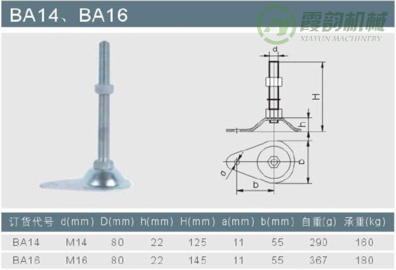 BA-14/BA-16型可調(diào)杯腳